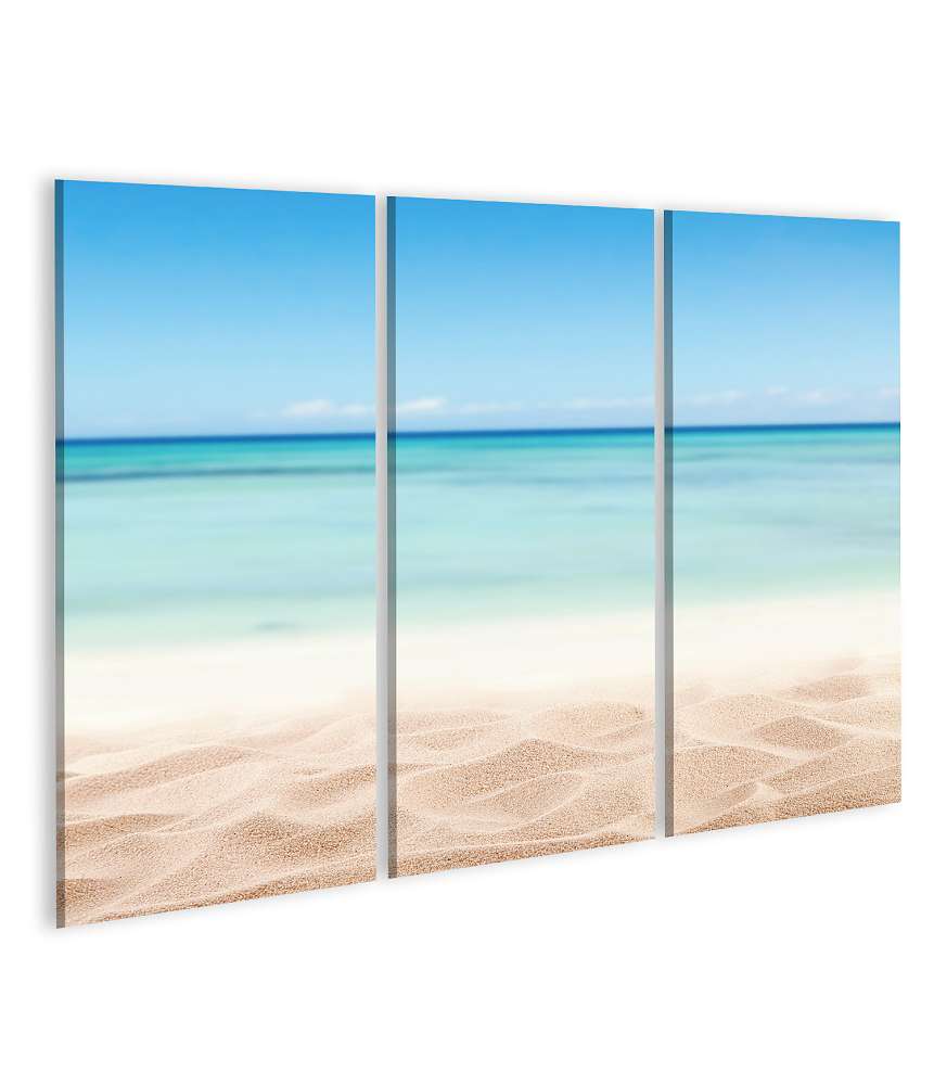 Islandburner Bild auf Leinwand Entspannendes Wandbild mit Sandstrand und Meerblick für Urlaubsflair