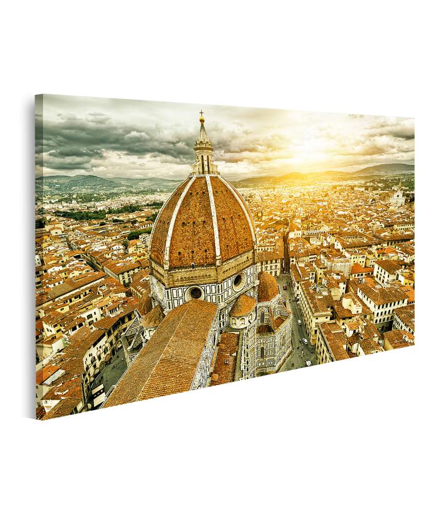 Islandburner Bild auf Leinwand Beeindruckendes Panorama Wandbild: Florenz, Basilika Santa Maria Del Fiore