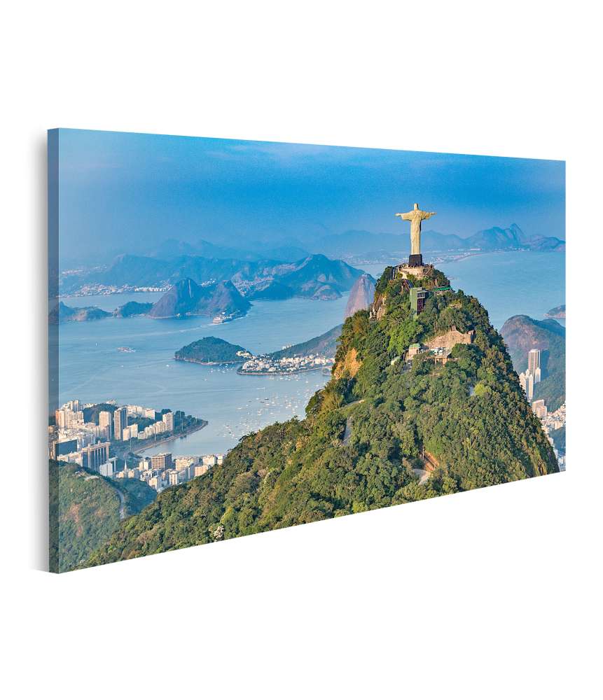 Islandburner Bild auf Leinwand Luftaufnahme des Corcovado-Bergs in Rio mit Christus-Statue