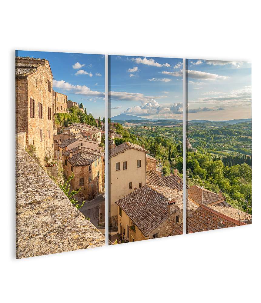 Islandburner Bild auf Leinwand Toskanische Landschaft: Wandbild aus Montepulciano, Italien