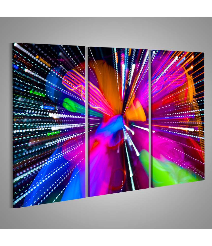 Islandburner Bild auf Leinwand Leuchtender Cyber-Raver in fluoreszierender Kleidung unter UV-Schwarzlicht