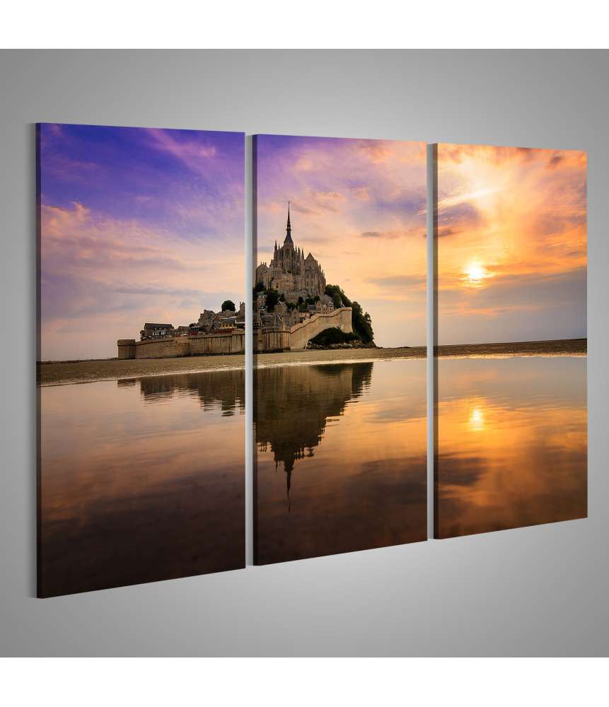 Islandburner Bild auf Leinwand Beeindruckende Darstellung des majestätischen Mont Saint Michel