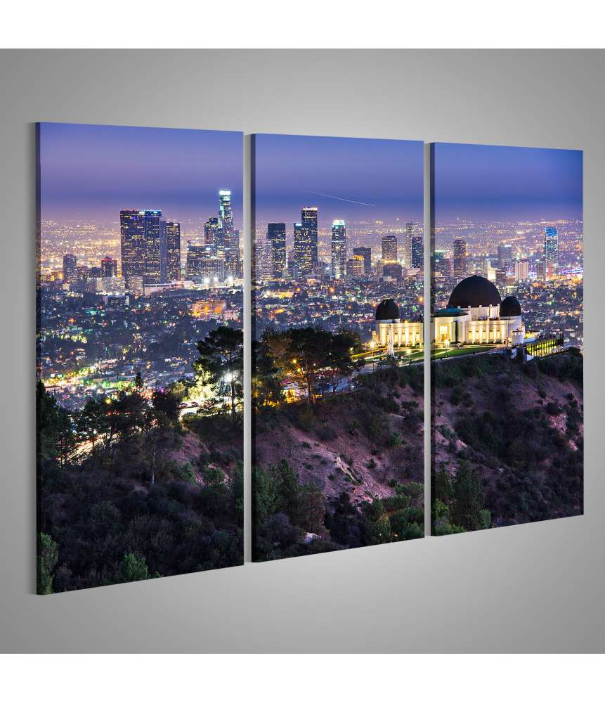 Islandburner Bild auf Leinwand Morgenblick auf Griffith Observatorium & Downtown LA Skyline, USA