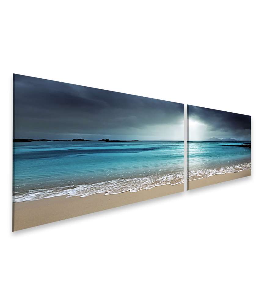 Islandburner Bild auf Leinwand Wandbild: Idyllischer Strand auf La Digue Island, Seychellen