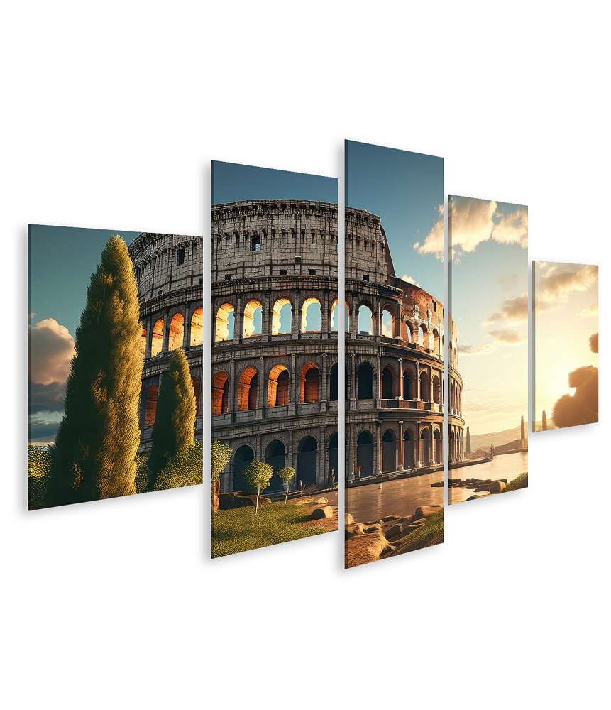 Islandburner Bild auf Leinwand Ultra-realistisches Wandbild des Kolosseums in Rom, Italien