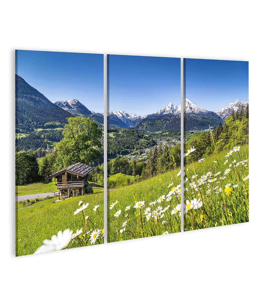 Islandburner Bild auf Leinwand Atemberaubendes Wandbild der malerischen Watzmann-Massiv in Berchtesgaden