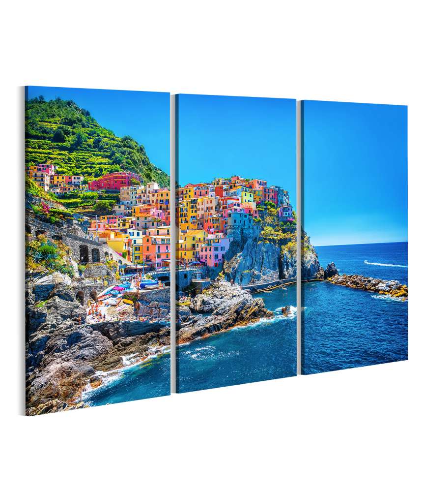 Islandburner Bild auf Leinwand Traditionelle italienische Architektur in Cinque Terre, Wandbild