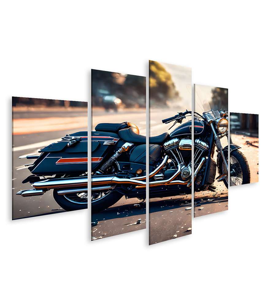 Islandburner Bild auf Leinwand Wandbild von Harley Davidson Fat Boy Chopper-Motorrad