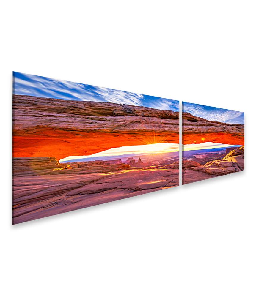 Islandburner Bild auf Leinwand Sonnenaufgang durch Mesa Arch im Canyonlands Nationalpark, USA