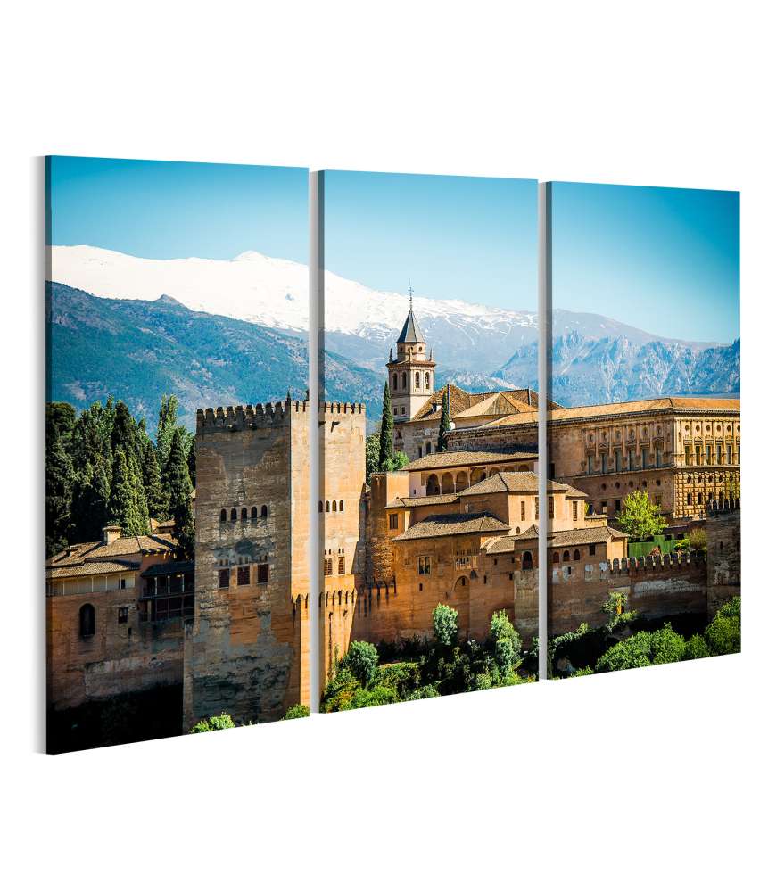 Islandburner Bild auf Leinwand Spektakulärer Ausblick auf die prächtige Alhambra, Granada, Spanien