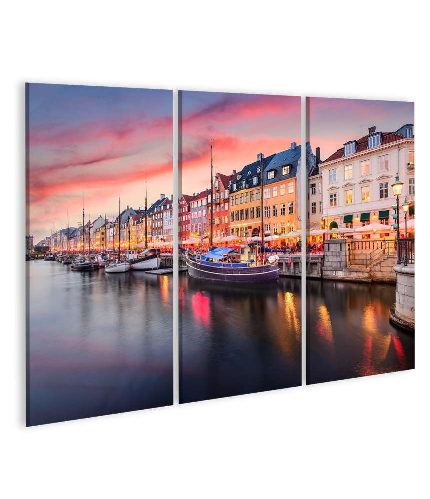 Islandburner Bild auf Leinwand Buntes Wandbild am Nyhavn, Kopenhagen, Dänemark