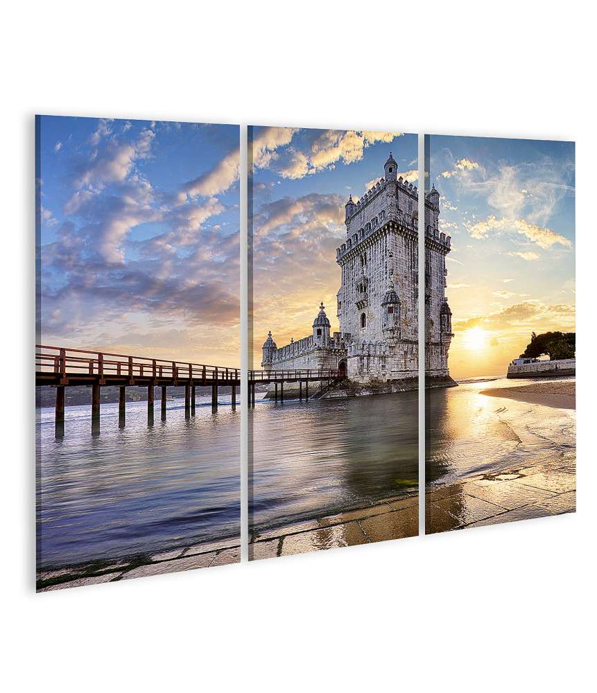 Islandburner Bild auf Leinwand Wandbild des Belem Turms am Fluss Tejo in Lissabon, Portugal