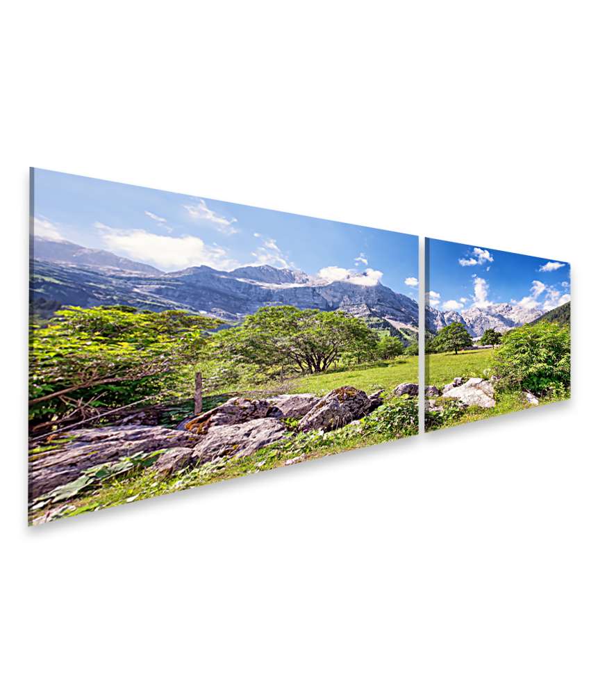 Islandburner Bild auf Leinwand Panoramisches Wandbild des Karwendelgebirges in den Europäischen Alpen, Österreich