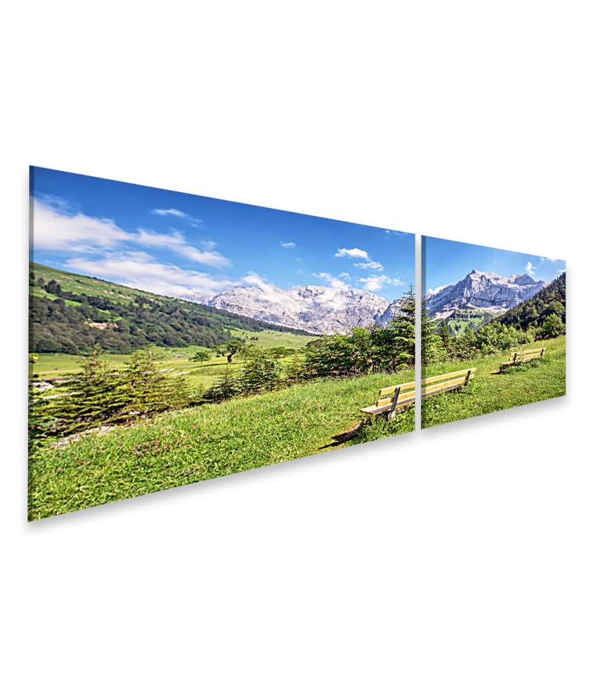 Islandburner Bild auf Leinwand Atemberaubendes Wandbild des Karwendelgebirges in den österreichischen Alpen