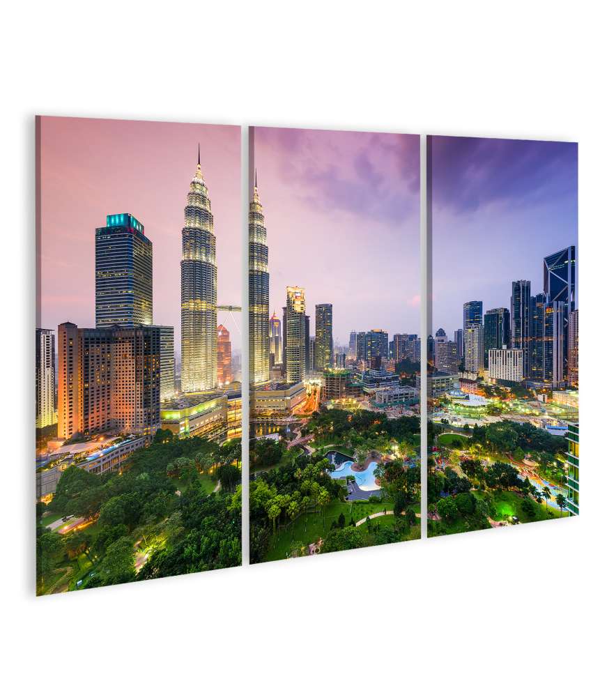 Islandburner Bild auf Leinwand Skyline von Kuala Lumpur, Malaysia, als Wandbild