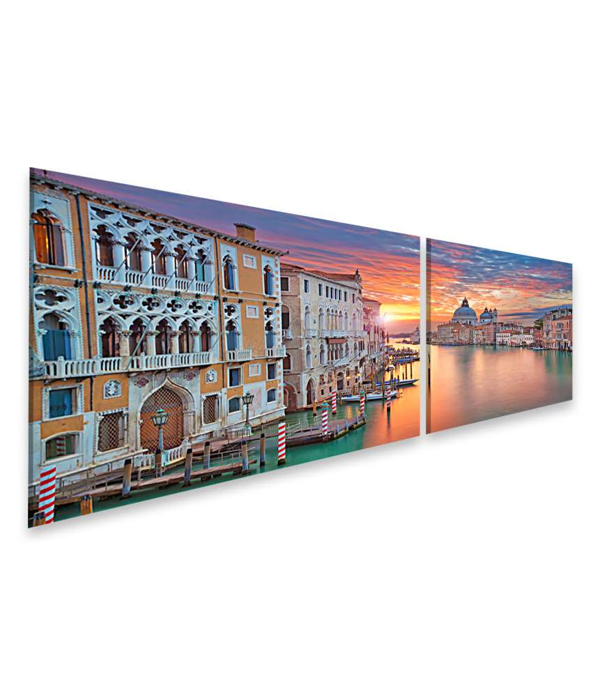 Islandburner Bild auf Leinwand Sonnenlichterfülltes Canale Grande in Venedig als Wandbild