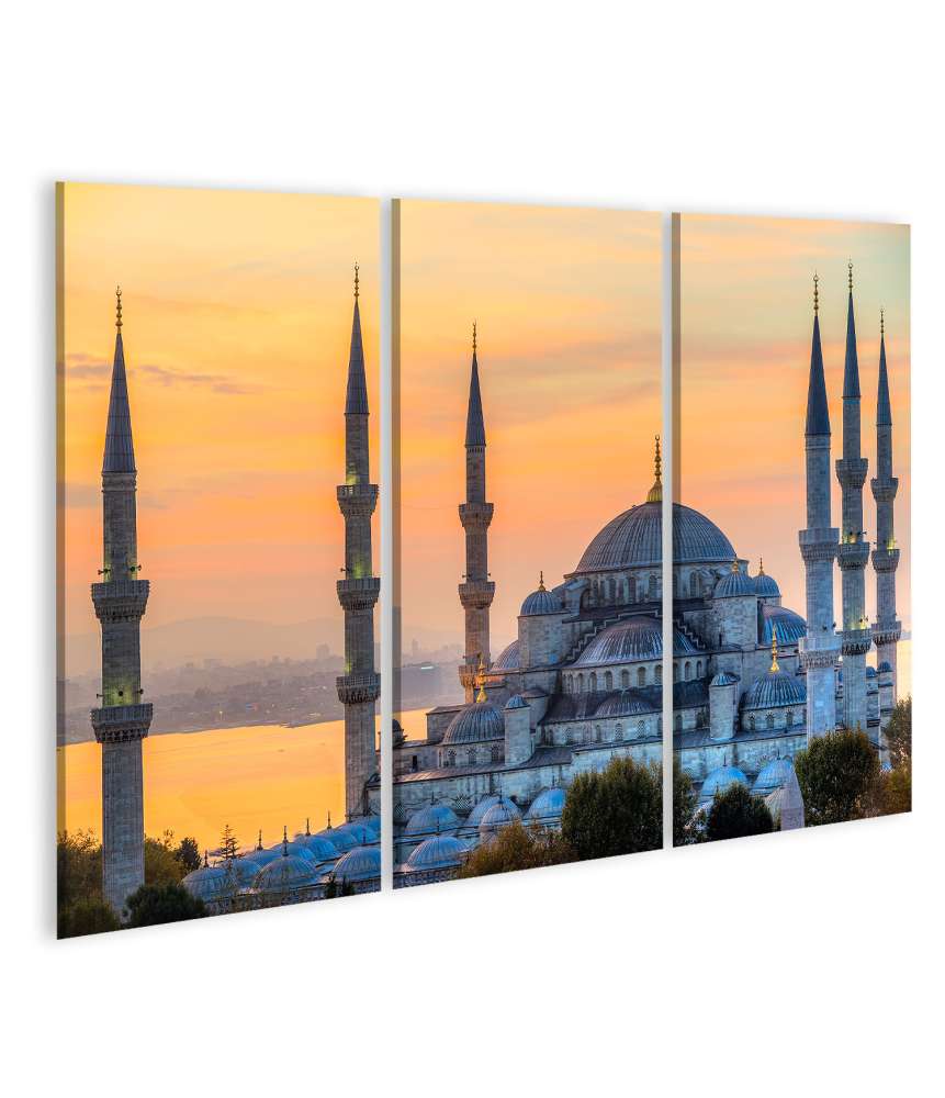 Islandburner Bild auf Leinwand Prächtiges Wandbild der Blauen Moschee Sultanahmet Camii, Istanbul, Türkei