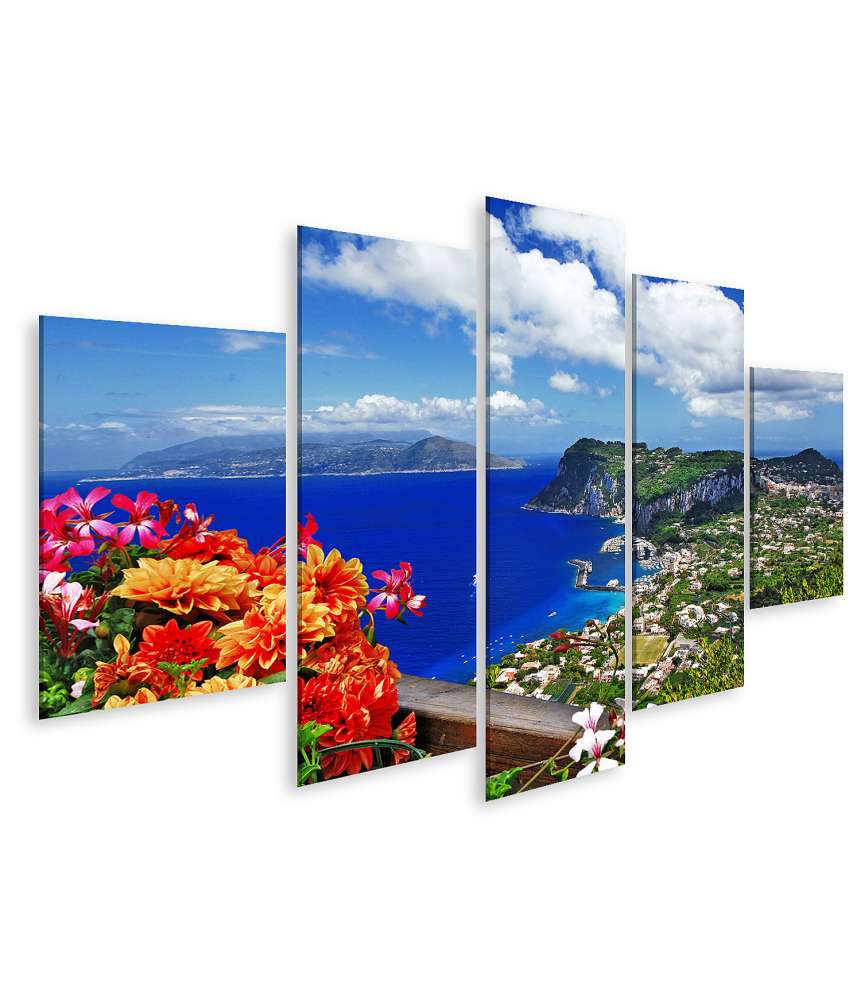 Islandburner Bild auf Leinwand Malerisches Wandbild der idyllischen Insel Capri, Italien