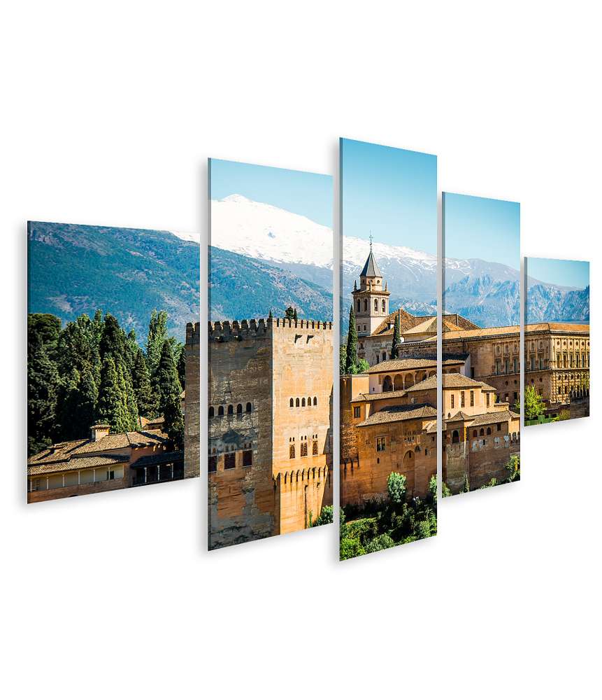 Islandburner Bild auf Leinwand Atemberaubender Blick auf die berühmte Alhambra in Granada, Spanien