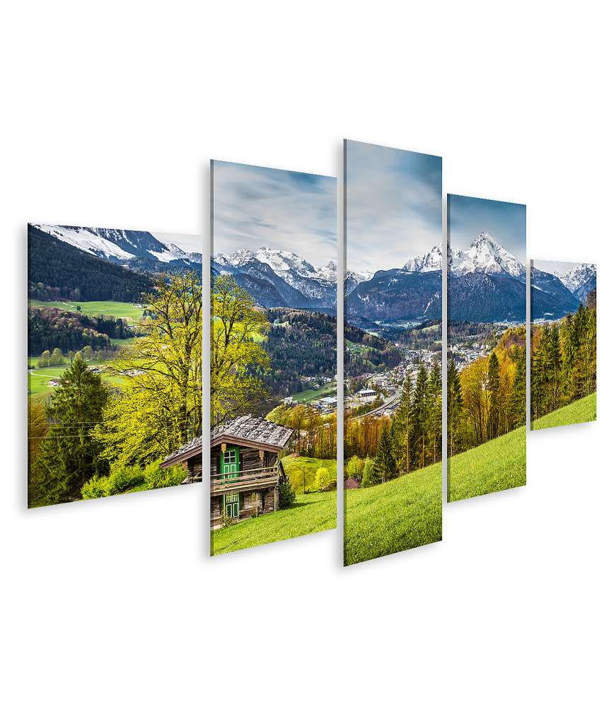 Islandburner Bild auf Leinwand Atemberaubendes Wandbild einer idyllischen Berglandschaft in Berchtesgaden