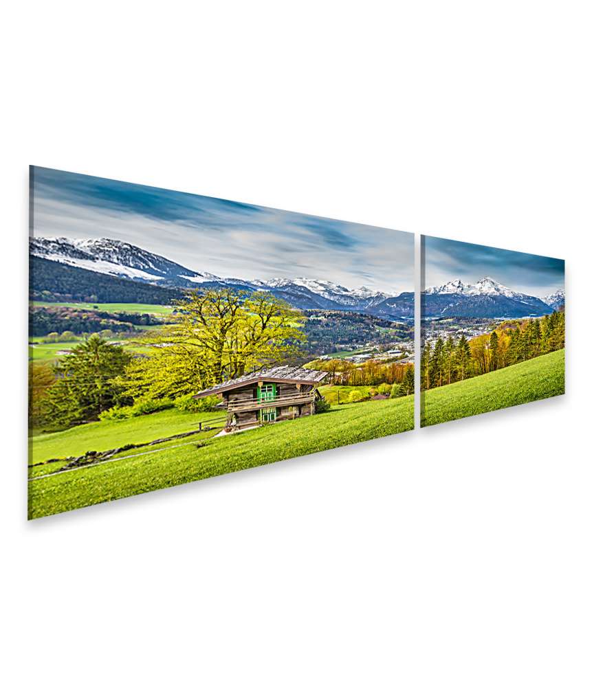 Islandburner Bild auf Leinwand Beeindruckendes Wandbild: Berglandschaft, Berchtesgaden, Bayerische Alpen