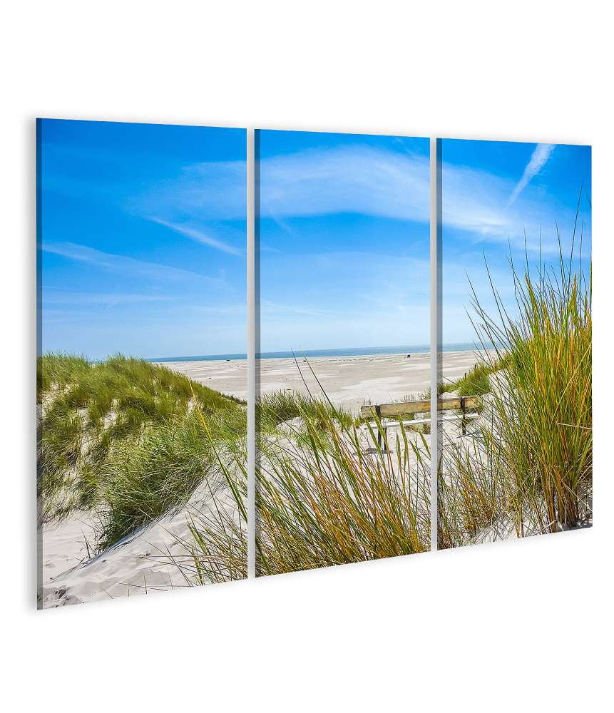 Islandburner Bild auf Leinwand Atemberaubendes Wandbild von Dünen und Strand auf Amrum, Nordsee