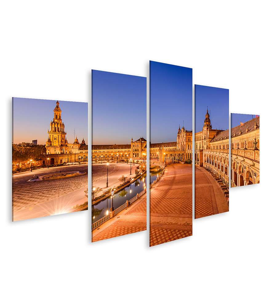 Islandburner Bild auf Leinwand Spanisches Wandbild am Plaza De Espana in Sevilla, Spanien