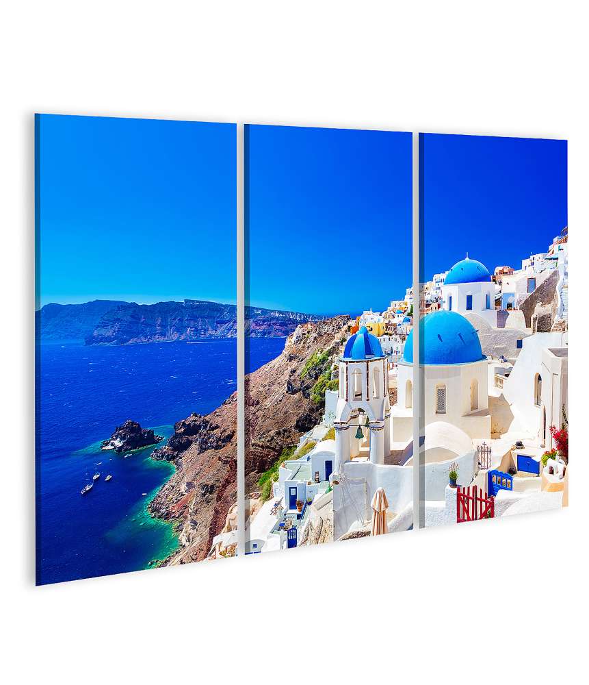 Islandburner Bild auf Leinwand Blaue Kuppeln von Oia, einer Stadt auf der griechischen Insel Santorini