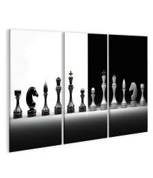Bild auf Leinwand Komplettes Wandbild-Set mit Schachmotiv