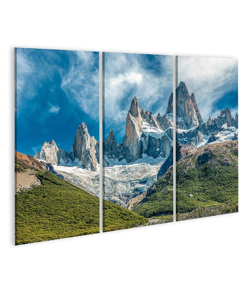 Islandburner Bild auf Leinwand Atemberaubendes Wandbild des Fitz Roy Berges in El Chalten, Patagonien, Argentinien