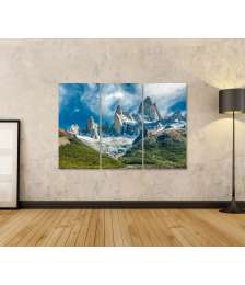 Bild auf Leinwand Atemberaubendes Wandbild des Fitz Roy Berges in El Chalten, Patagonien, Argentinien
