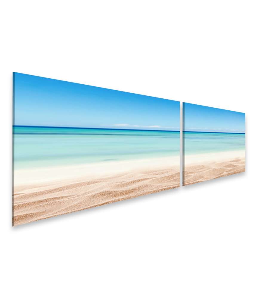 Islandburner Bild auf Leinwand Entspannendes Wandbild mit Sandstrand und Meerblick für Urlaubsflair