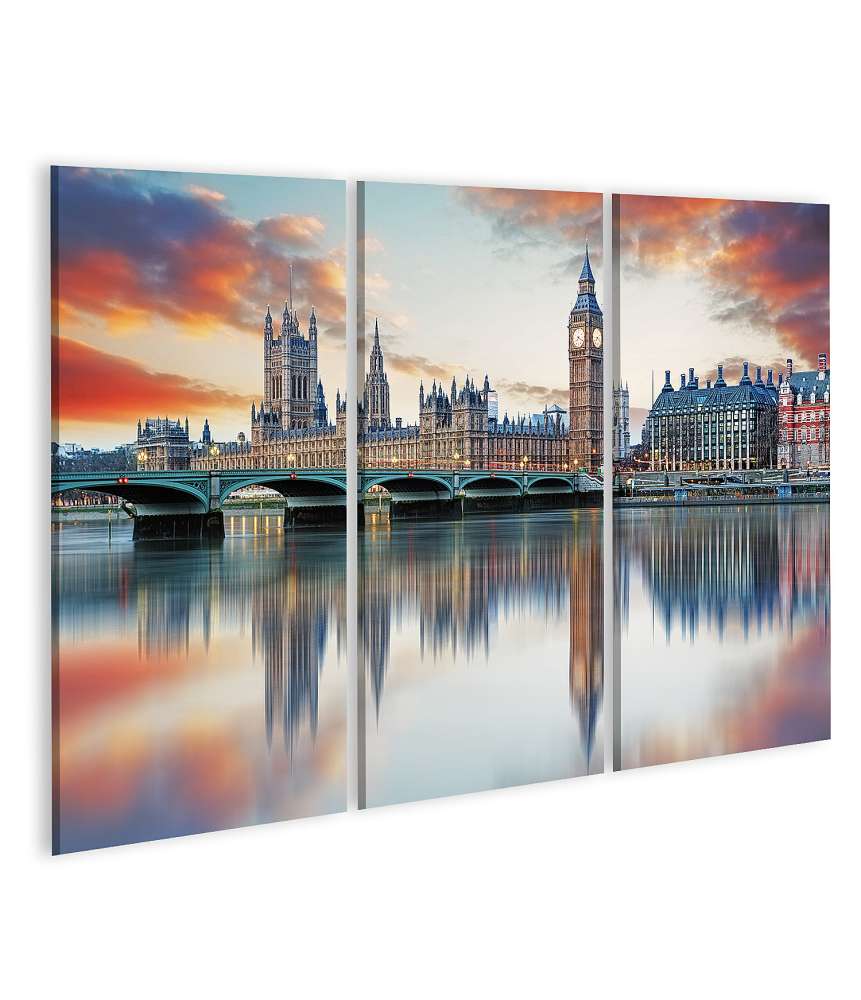 Islandburner Bild auf Leinwand Londoner Big Ben und Houses of Parliament, Großbritannien-Wandbild