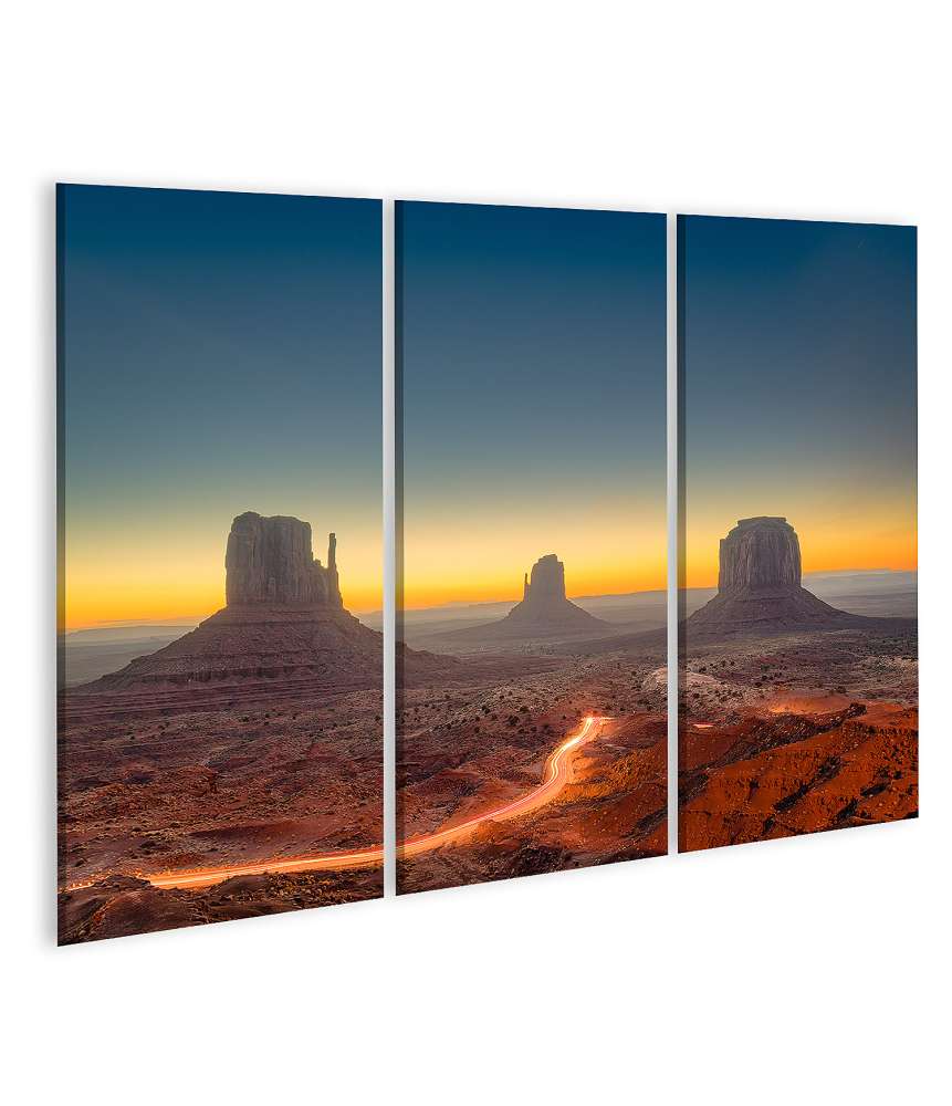 Islandburner Bild auf Leinwand Dämmerung in Monument Valley, Arizona, USA - Wandbild