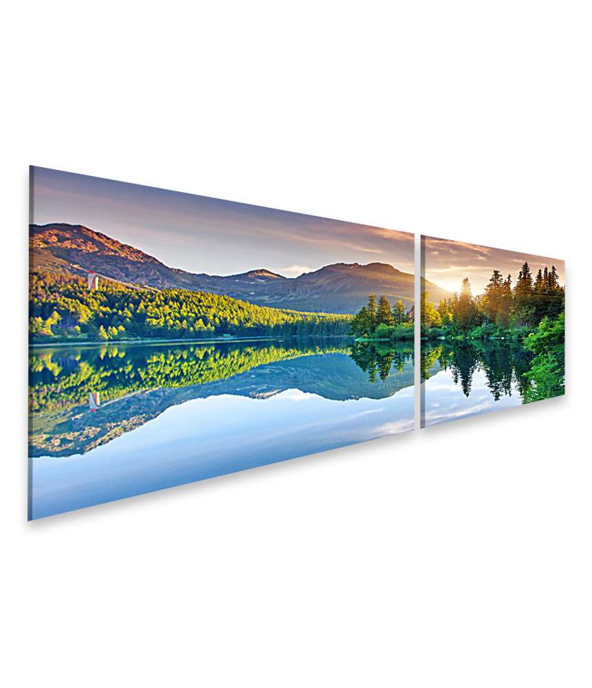 Islandburner Bild auf Leinwand Bergsee Strbske Pleso im Nationalpark Hohe Tatra, Slowakei