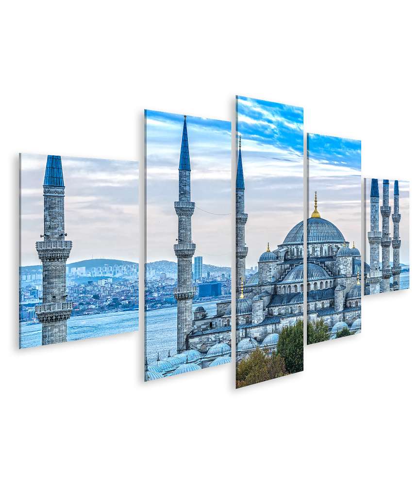 Islandburner Bild auf Leinwand Prächtiges Wandbild der Blauen Moschee, Sultanahmet Camii, in Istanbul, Türkei