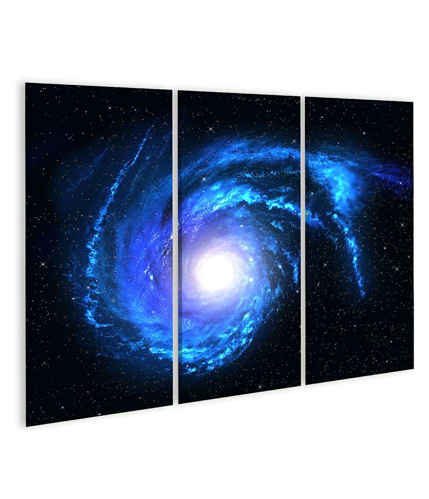 Islandburner Bild auf Leinwand Sternenspirale in blauer Galaxie des Universums