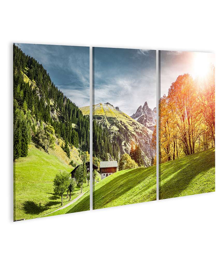 Islandburner Bild auf Leinwand Wandbild von Einödsbach, nahe Oberstdorf im Allgäu