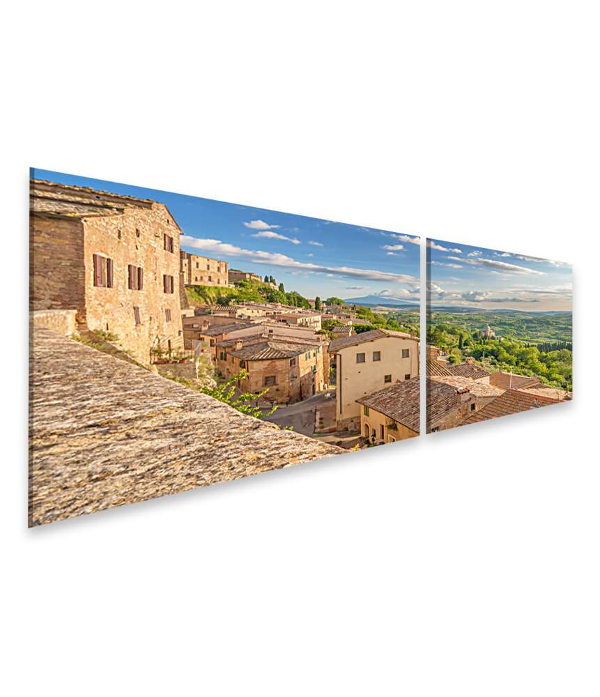 Islandburner Bild auf Leinwand Toskanische Landschaft: Wandbild aus Montepulciano, Italien