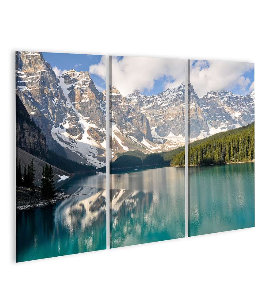 Islandburner Bild auf Leinwand Atemberaubendes Wandbild von Moraine Lake in den Rocky Mountains, Kanada