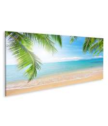 Bild auf Leinwand Urlaubsfeeling mit Palmen und tropischem Strand Wandbild