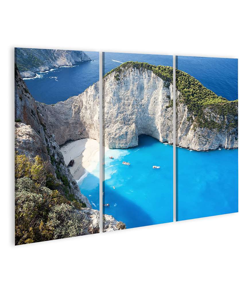 Islandburner Bild auf Leinwand Navagio Strand mit Schiffswrack auf Zakinthos (Zante), Wandbild