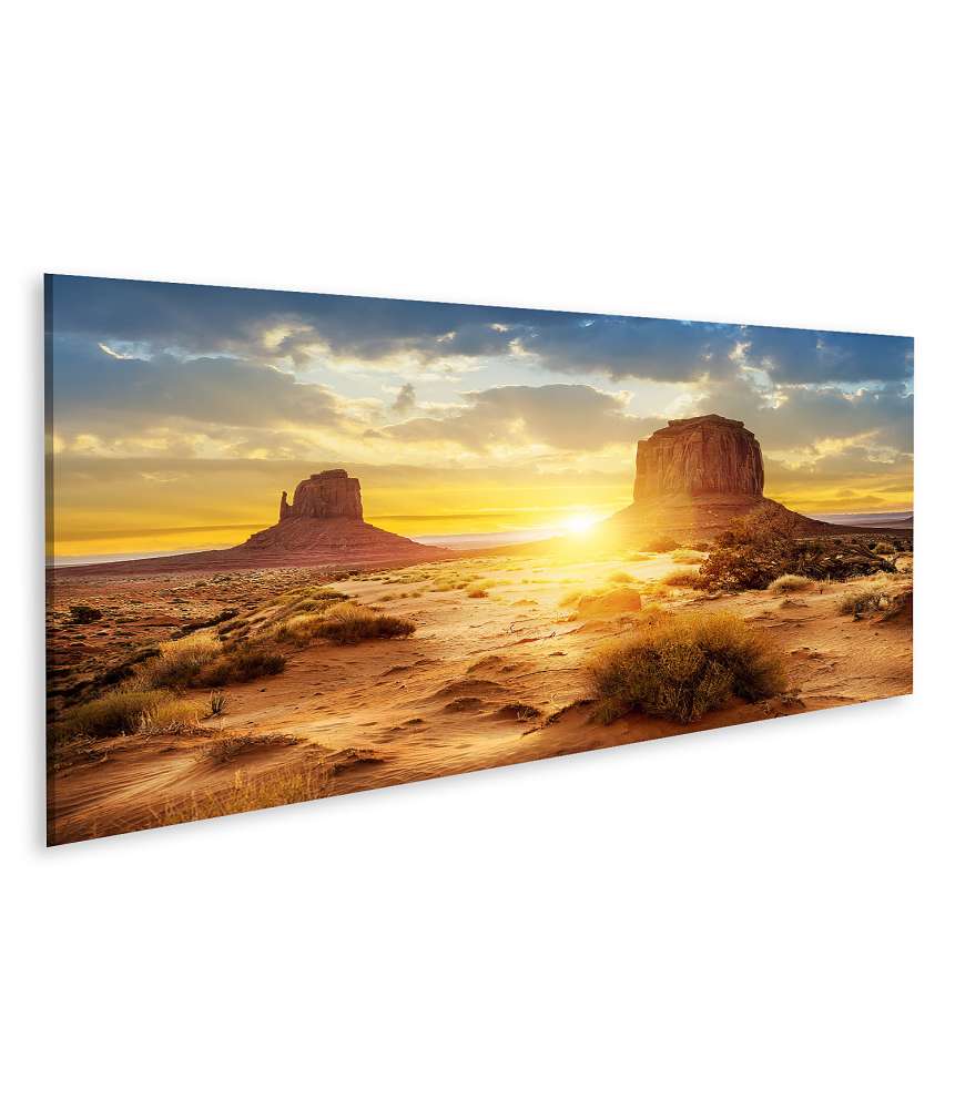 Islandburner Bild auf Leinwand Sonnenuntergang im Monument Valley mit Blick auf Three Sisters Canyon, USA