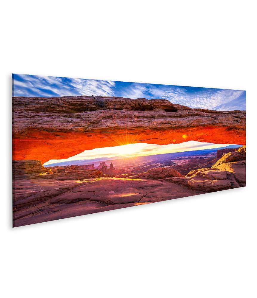 Islandburner Bild auf Leinwand Sonnenaufgang durch Mesa Arch im Canyonlands Nationalpark, USA