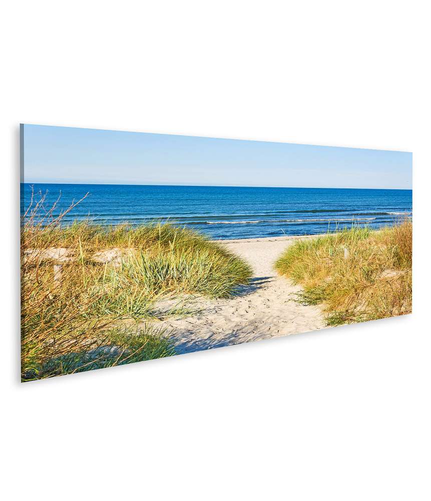 Islandburner Bild auf Leinwand Weg zur Ostsee umrahmt von Strandhafer: ein idyllisches Wandbild