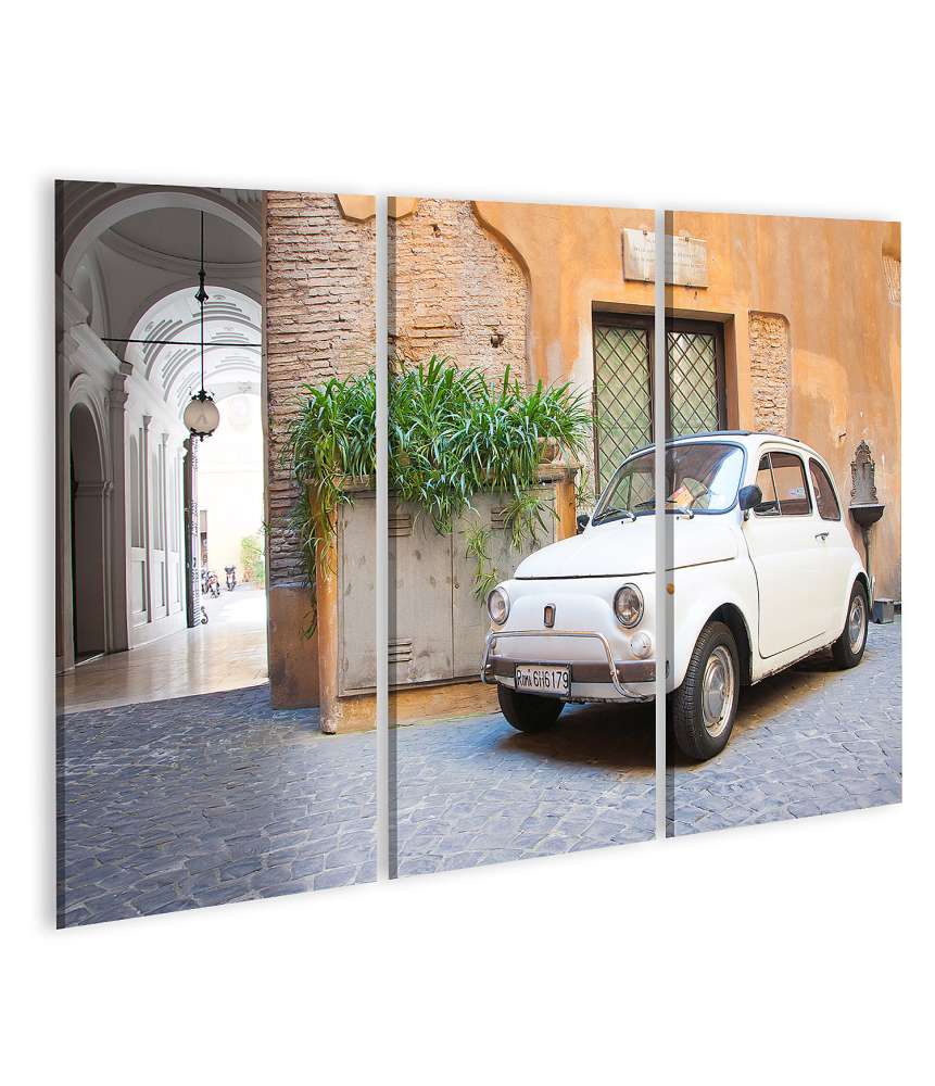 Islandburner Bild auf Leinwand Retro italienisches Kultauto im Vintage-Stil als Wandbild