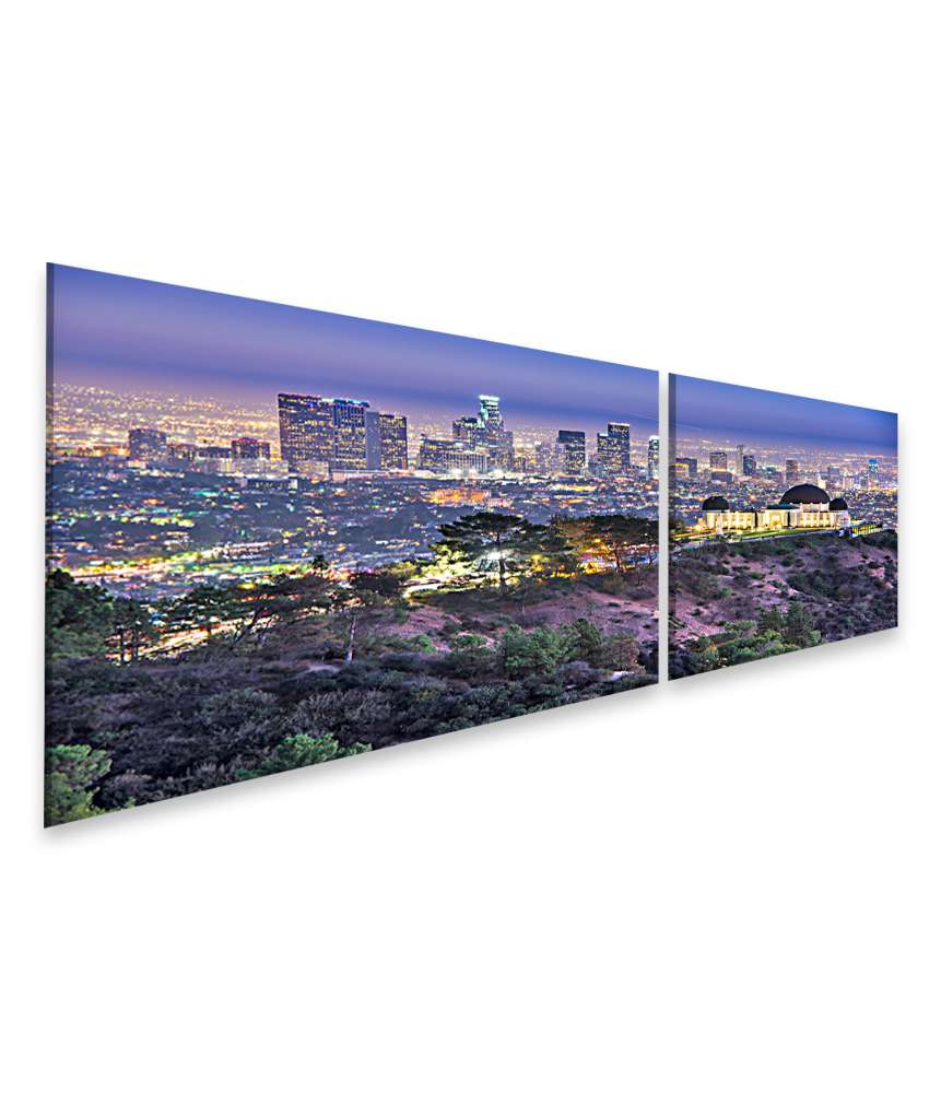 Islandburner Bild auf Leinwand Morgenblick auf Griffith Observatorium & Downtown LA Skyline, USA