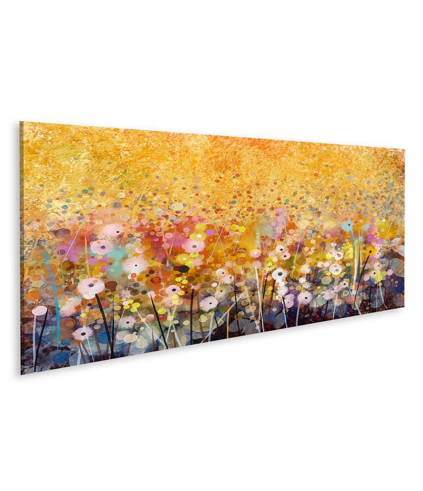 Islandburner Bild auf Leinwand Aquarellmalerei von strahlenden roten Mohnblumen