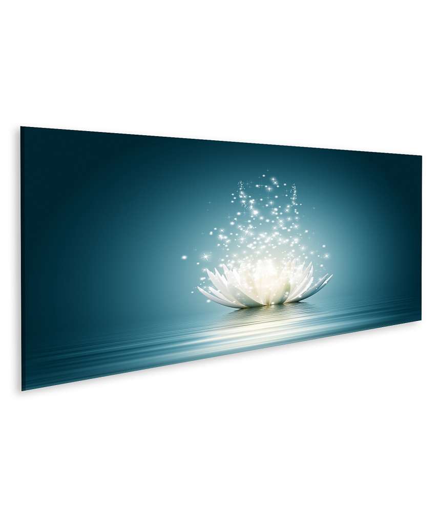 Islandburner Bild auf Leinwand Exquisites Wandbild einer anmutigen, leuchtenden Lotusblume