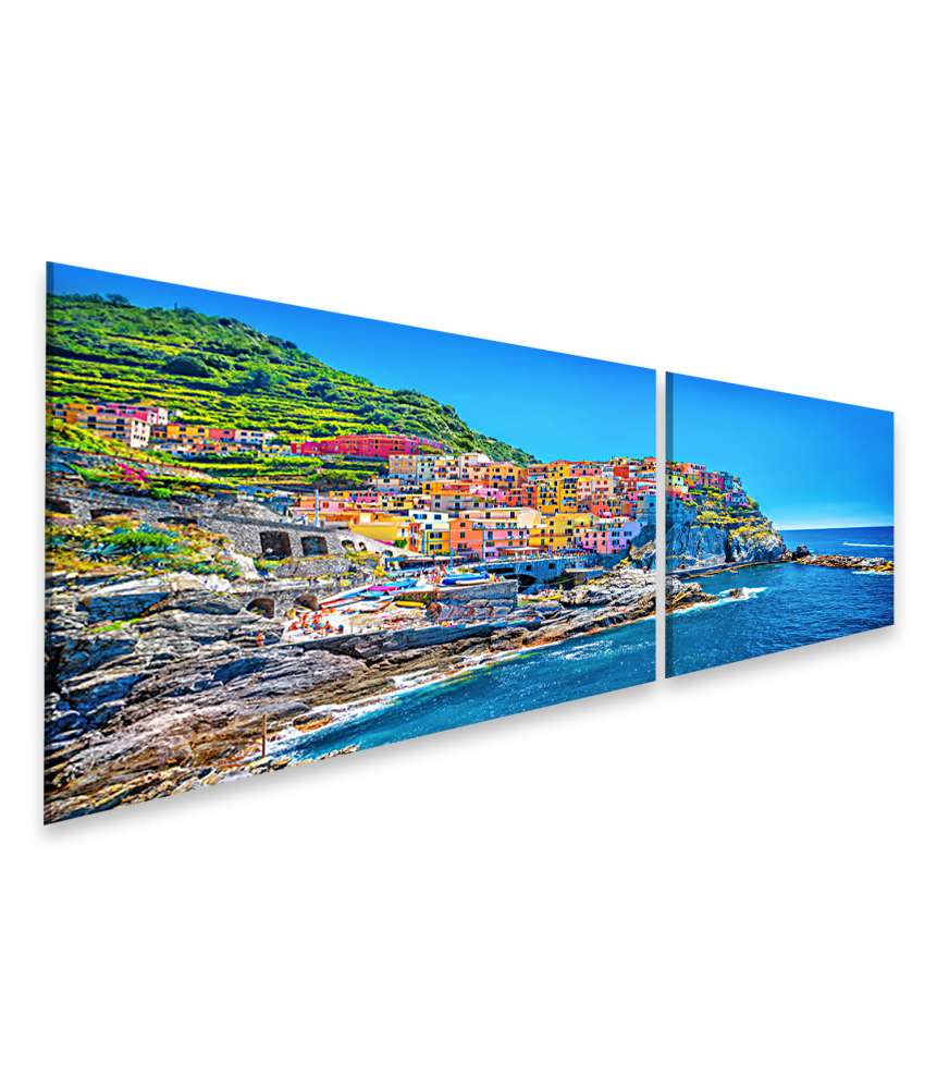 Islandburner Bild auf Leinwand Traditionelle italienische Architektur in Cinque Terre, Wandbild